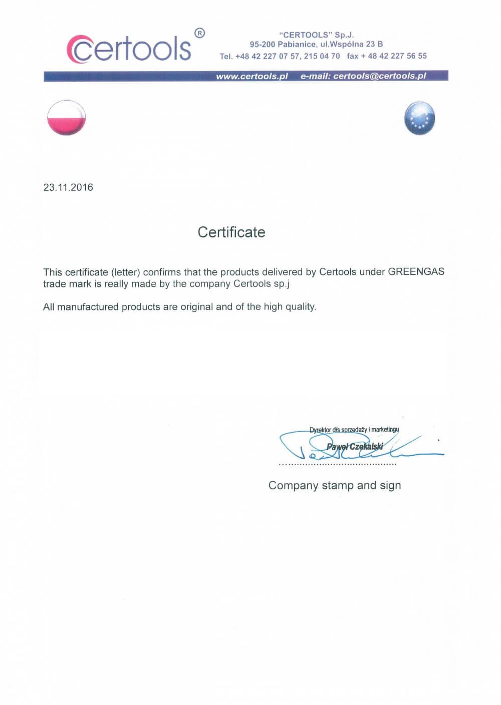 Certools certificate